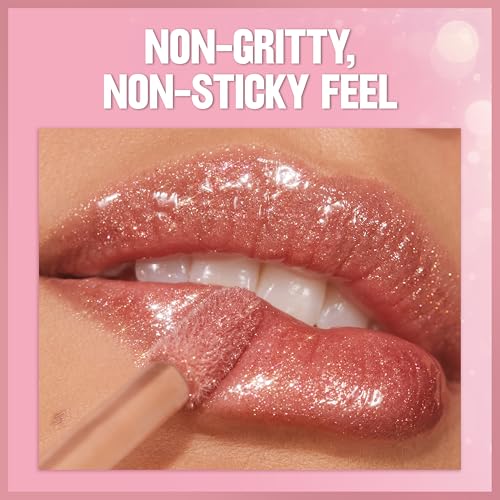 Image of REVLON Super Lustrous Glimmer Gloss, Non-Sticky Lip Gloss, High-Shine Finish, Plant-Based Glitter, 002 Pink Prisma, 3.8 ml