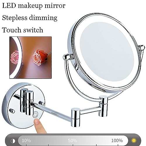 Espejo de maquillaje redondo LED 8 pulgadas de pared miniatura 3