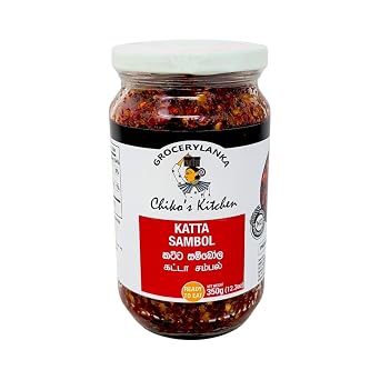 Katta Sambol 350g 12.3oz by Chikos Kitchen, Ready to Eat Sri Lankan Spicy Condiment with Maldive fish