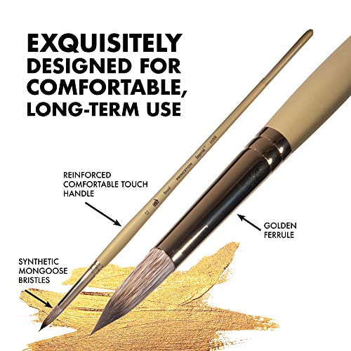Princeton Artist Brush Co. Imperial Series 6600 - Synthetic Mongoose Paint Brush - Flat Size 10 Long Handle Paint Brush - Single Paint Brush For Acrylic And Oil Painting #TOP5