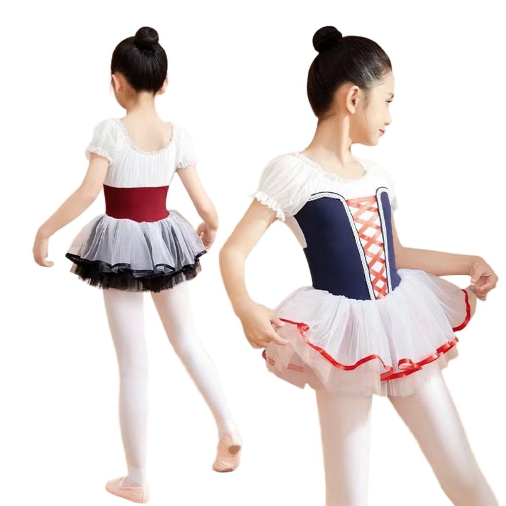 JJDFW - Costume da danza per bambini, gonna per esercitazione, graziosa e versatile, gonna da principessa, tutù, danza