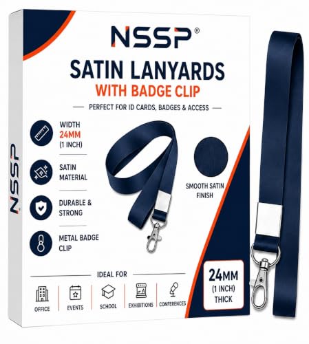 Image of 24mm or 1 inch thick Lanyards with Badge Clip