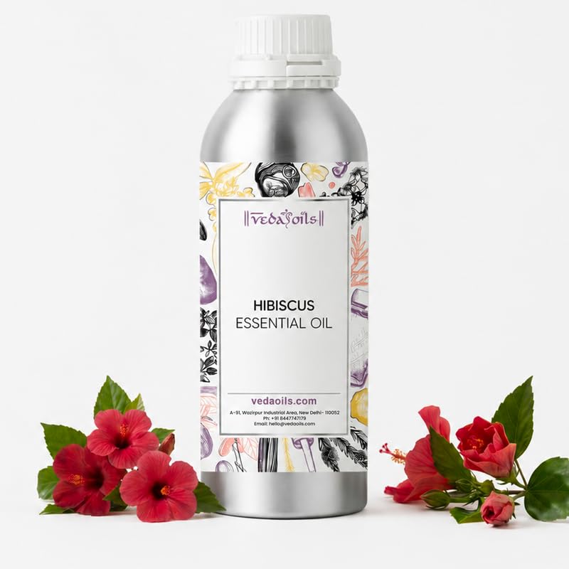 Image of VedaOils Hibiscus Essential Oil for Hair Growth 100ml | Pure Hibiscus Hair Oil for Strong, Shiny and Healthy Hair | Scalp Care & Hair Nourishment