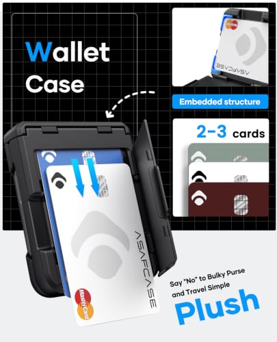 Image of ASAFCASE for Galaxy Z Flip 7 Case Wallet, Privacy Screen Protector, Black | Card Holder (2-3 Cards), Hinge Protection, Military Grade Shockproof, Rugged Hard Protective Phone Case for Samsung Flip7