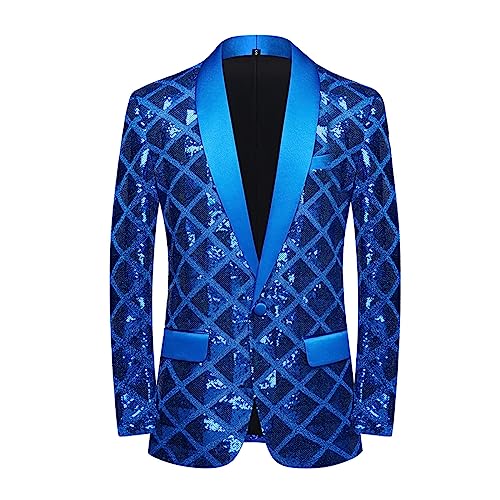 Men Sequin Shiny Stereoscopic Pattern Prom Suit Jacket One Button and Blazers Tuxedo for Wedding Banquet