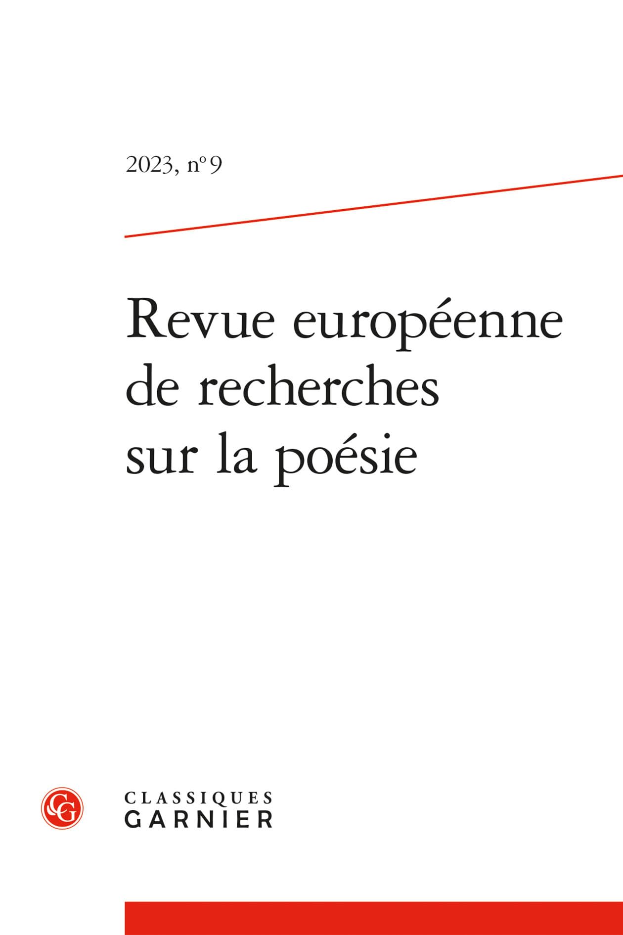 Revue Europeenne de Recherches Sur La Poesie 2023,9