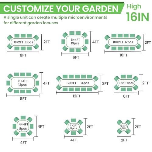 FRIZIONE 2pcs 9 in 1 Tall 8x2ft Galvanized Raised Garden Bed Outdoor,Steel Garden Bed for Vegetables,Above Ground Garden Box for Flower,Metal Raised Beds for Gardening - Image 3