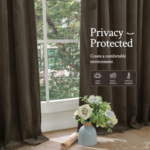 Brown Velvet Blackout Curtains - image 6
