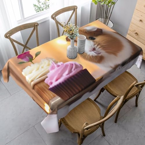 Nappe rectangulaire cochons d'inde et cupcakes 137x183 cm - 2
