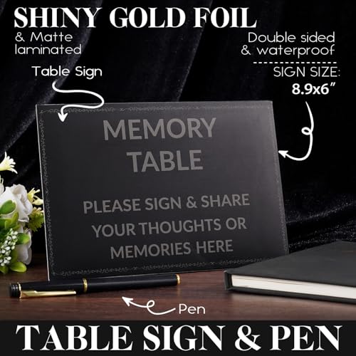 Image of Funeral Guest Book for Memorial Service - in Loving Memory Guest Sign in Book, Celebration of Life Memorial Guest Book, Hardcover Condolence Book with 94 Pages for 70 Guests