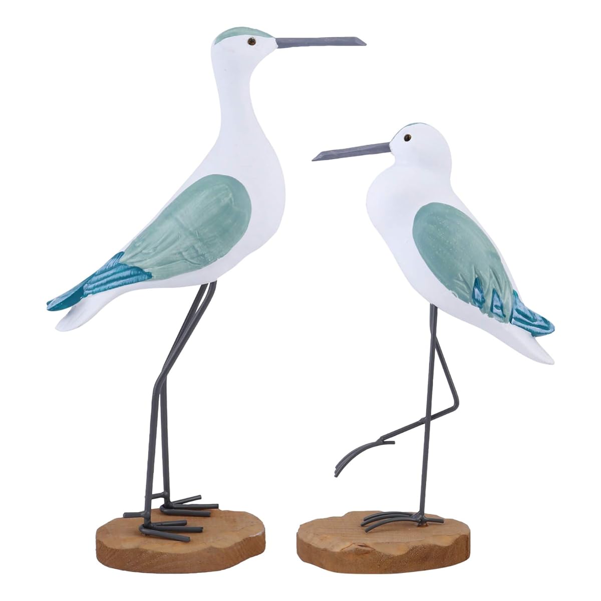 Estatuas de madera de gaviota, set de 2 piezas miniatura 7