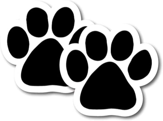 Magnet Me Up: Black Pawprint Pup Magnet Decal - 2 Pack, 5 Inch - Heavy-Duty Automotive Magnet - Stylish and Durable Design for Car, Truck, SUVs, Any Magnetic Surface