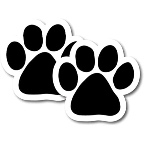 Magnet Me Up: Black Pawprint Pup Magnet Decal - 2 Pack, 5 Inch - Heavy-Duty Automotive Magnet - Stylish and Durable Design for Car, Truck, SUVs, Any Magnetic Surface