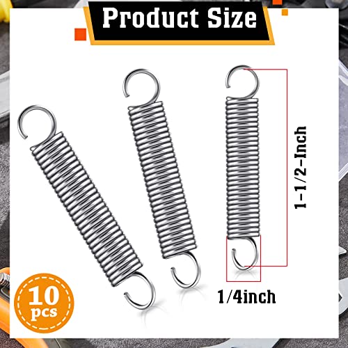 10 Pcs Sp 9600 Extension Spring 1/4 Inch X 1-1/2 Inch Spring Extension 0.035 Inch Stainless Steel Mechanical Extension Compression Springs Steel Construction #TOP1