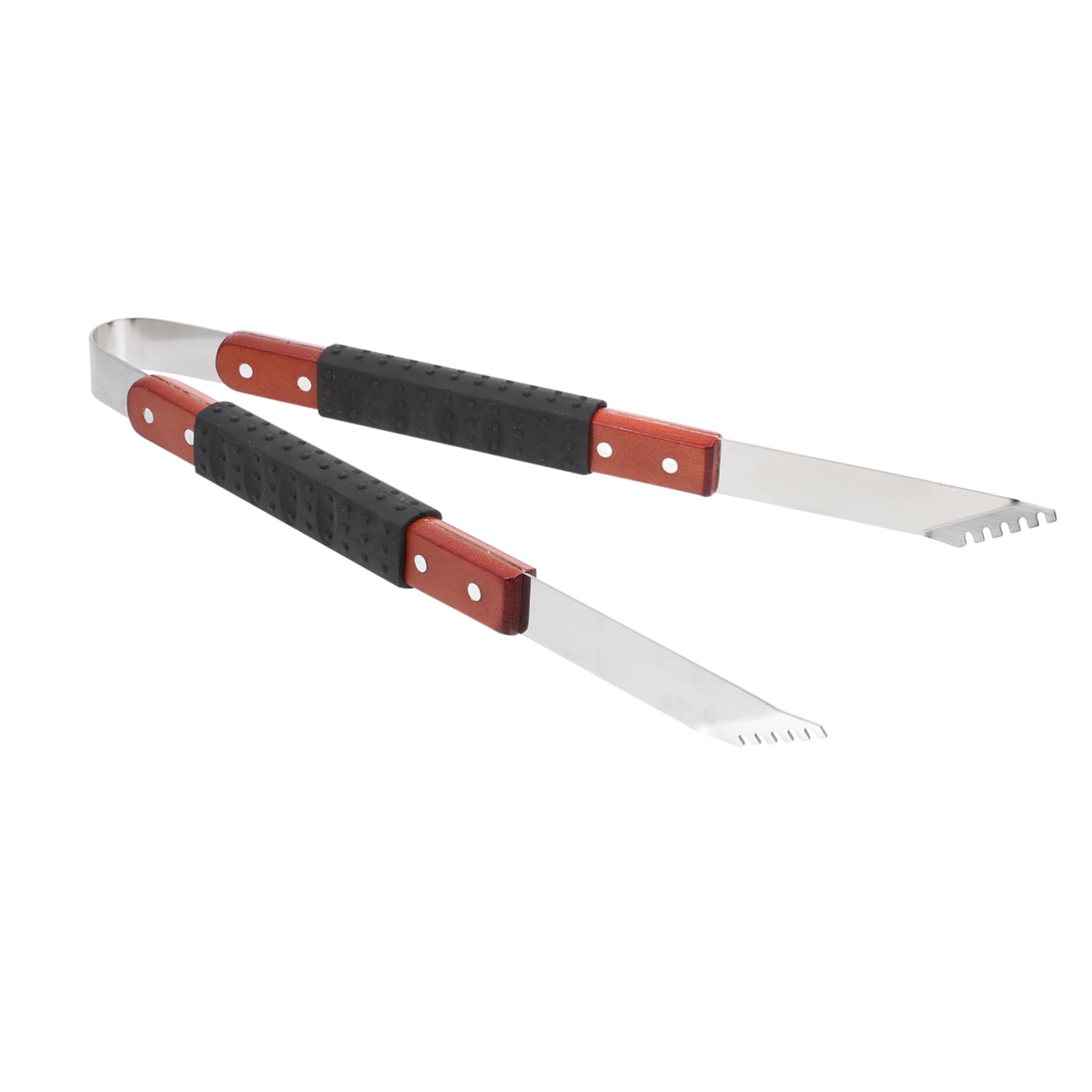 HANABASS Pinze da Griglia in Metallo Inossidabile con Manico in Legno, Utensili per Buffet e Cucina, Accessori per Barbecue Esterno