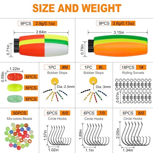 image for AGOOL Catfish Rig Making Kit Catfishing Tackle Accessories 124PCS Catf