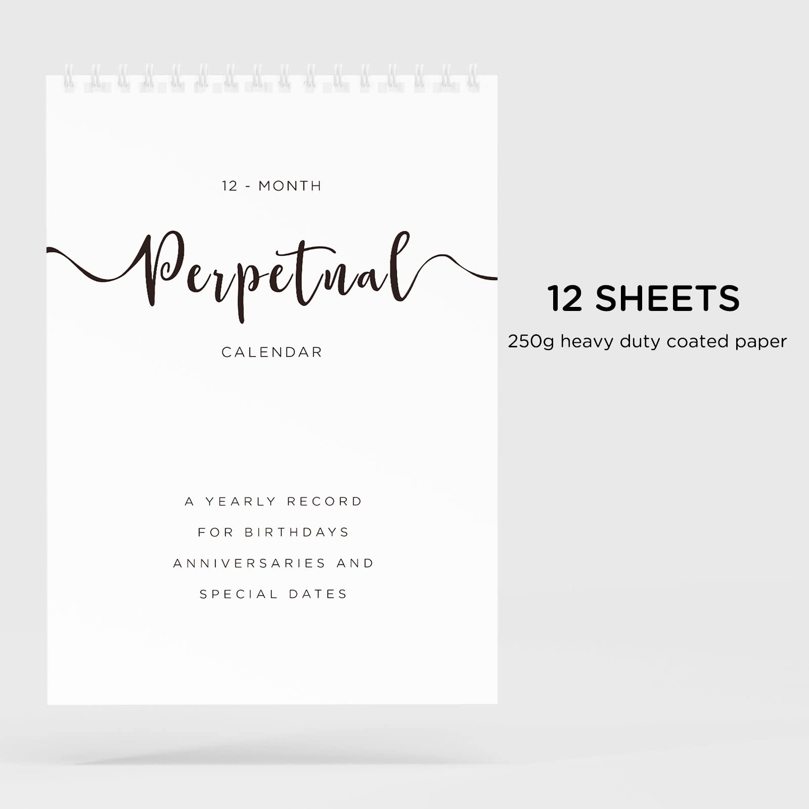 Perpetual Calendar,12 Month Hanging Flip Design Calendar for Remember Important Dates 6"x9" Minimalist Monthly and Daily Wall Hanging Planner Organizer for Birthdays Anniversaries Special Days - Image 3