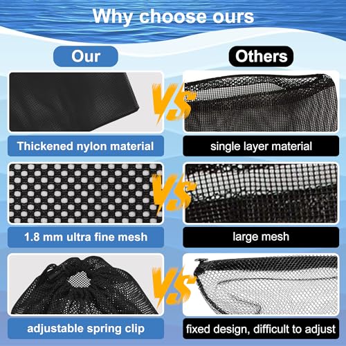 2 Stück Pumpenfilter-Netzbeutel, 45 x 45 CM Pumpennetzbeutel, Teichpumpe Filterbeutel, Filterbeutel Aquarium,Filtertasche mit Kordelzug, Pumpen-Barriere Tasche, für Wasserteichfilter im Freien
