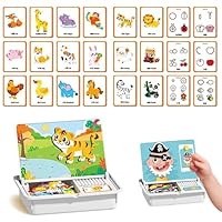 Magnetic Puzzles Face Dress Up Travel Game Double Side Preschool Educational Learning Toy for Kids, Magnetic Dress Up Game, Enhances Creativity and Learning for Boys Girls