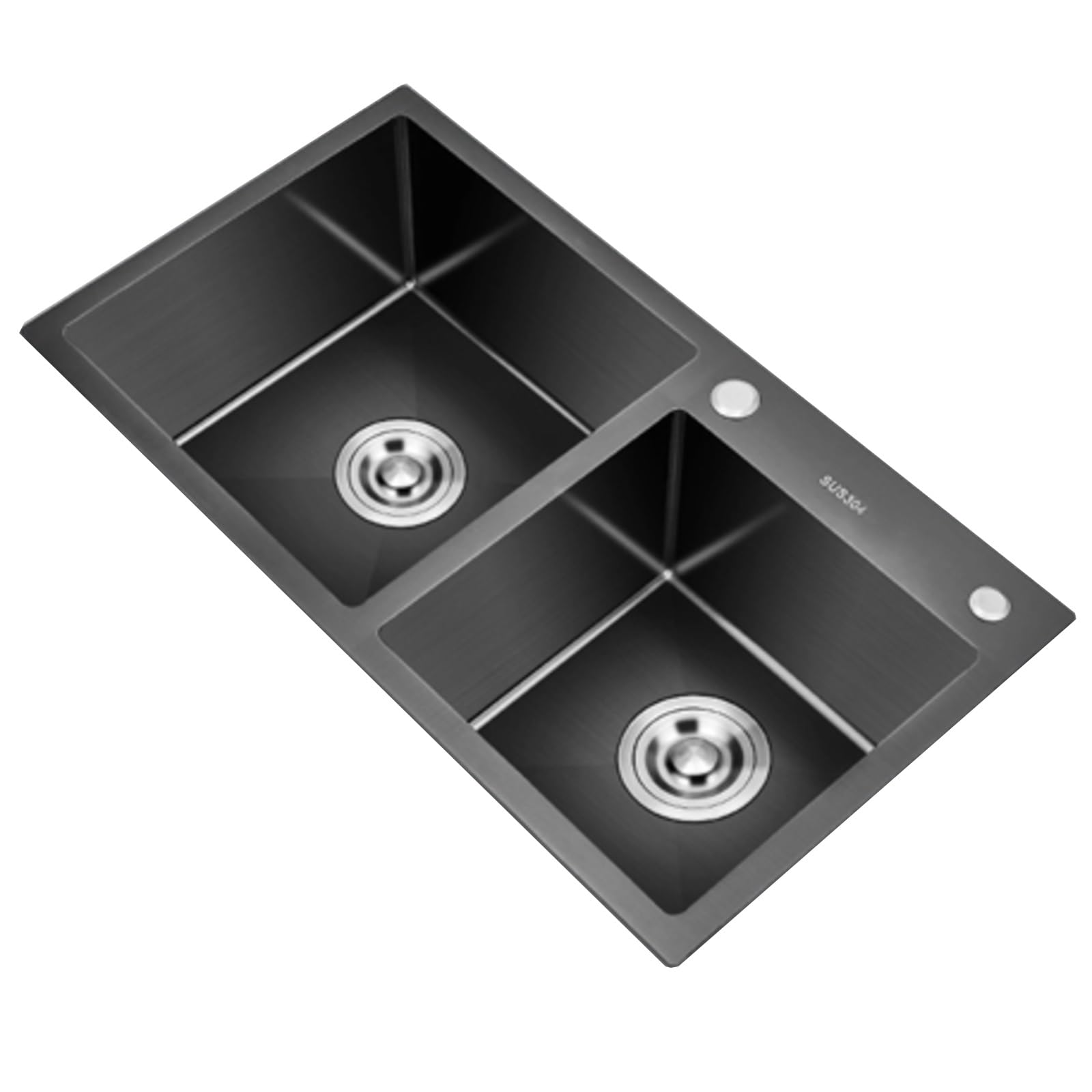 CZYWKDDPP Stainless Steel Double Bowl –Thickened Handmade for Washing Dishes & Vegetables – Dual Basin with Drain Basket Large Capacity(78x43x21cm)
