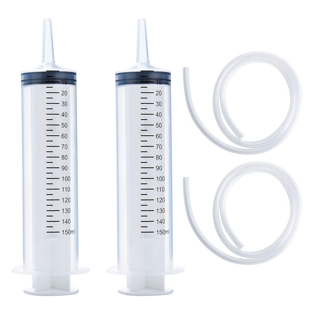 Buy 2 Pack 150ml Syringes 47in Tubing, Large Plastic Syringe Scientific