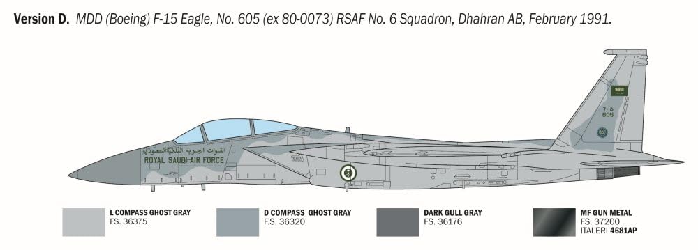 Italeri 92763 F-15C Eagle w skali 1:48 Plastikowy zestaw modelarski/model z tworzywa sztucznego