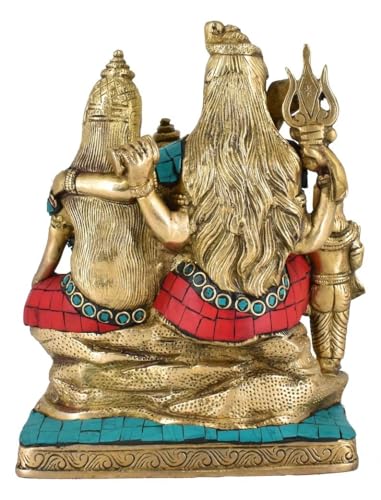 Image of Shiv Parivar 8 Inches Lord Shiva Parvati Kartikeya and Ganesha Murti Shiv Family Parivar Idol Statue for Home Decor 3.6kg (Design 7)