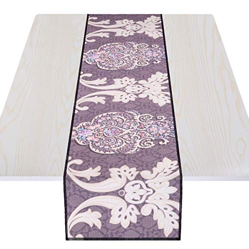 Chemin de table coton imprimé rockcloud décoration table de salle à manger 52x13 - 2