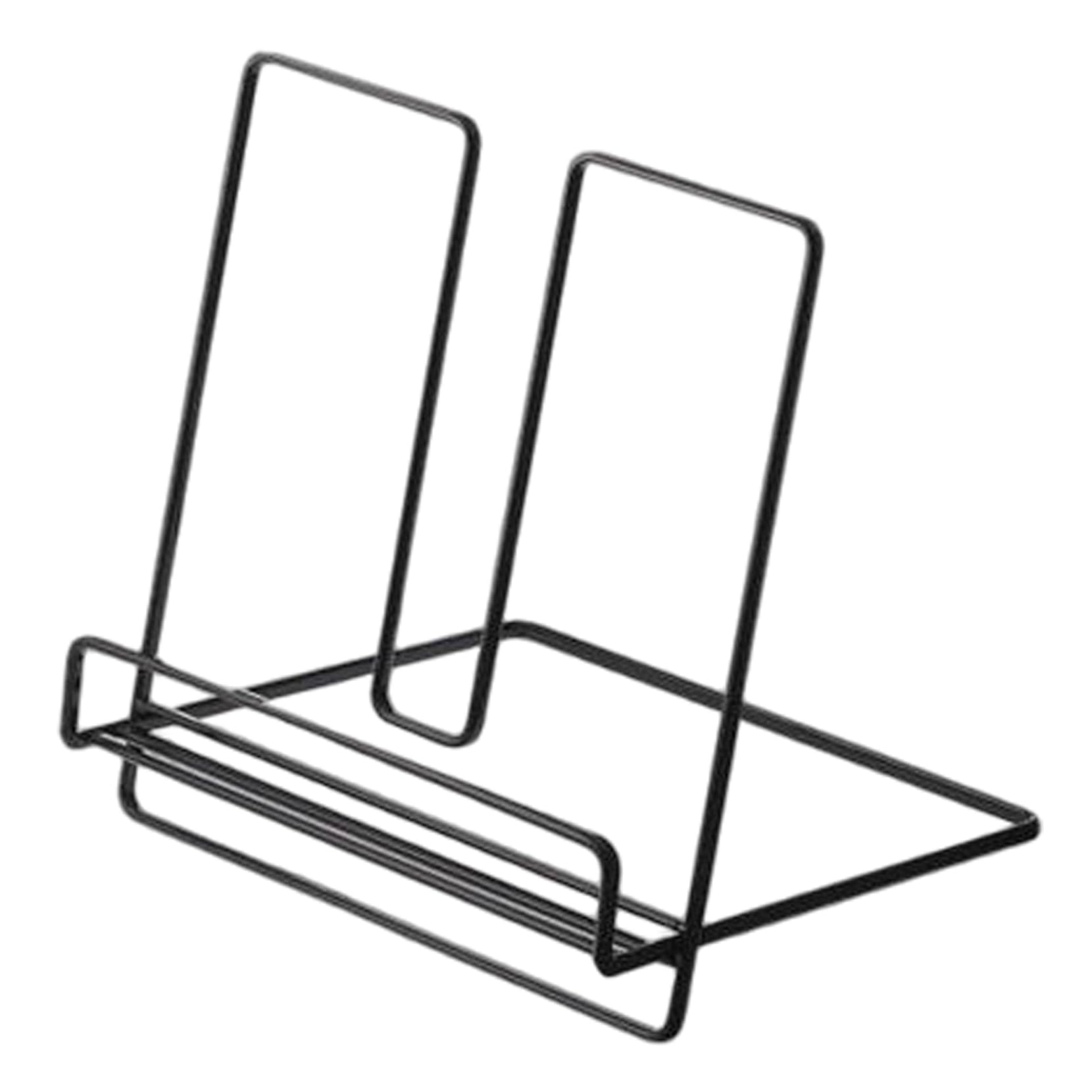 Yvocuyn Cookbook Stand Holder, Sturdy Strong Iron Recipe Book Holder, Hands-Free Reading Stand for Kitchen Counter, Black