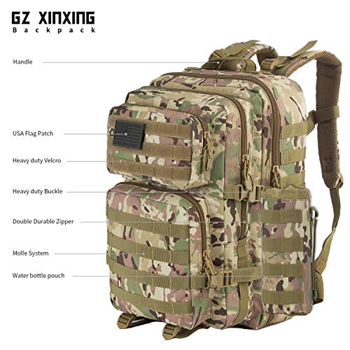 Gz Xinxing 45L Large 3 Day Molle Assault Pack Military Tactical Army Backpack Bug Out Bag Rucksack Daypack (Cp) #TOP2