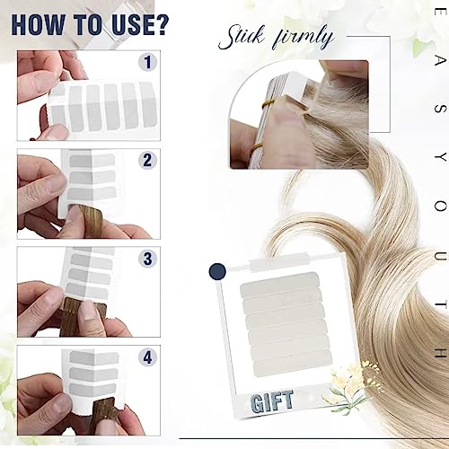 Easyouth Tape in Extensions Human Hair Jet Black Tape in Hair Extensions Real Human Hair Black Human Hair Extensions Tape in Natural Look 14 Inch 40g 20Pcs #1 - Image 4