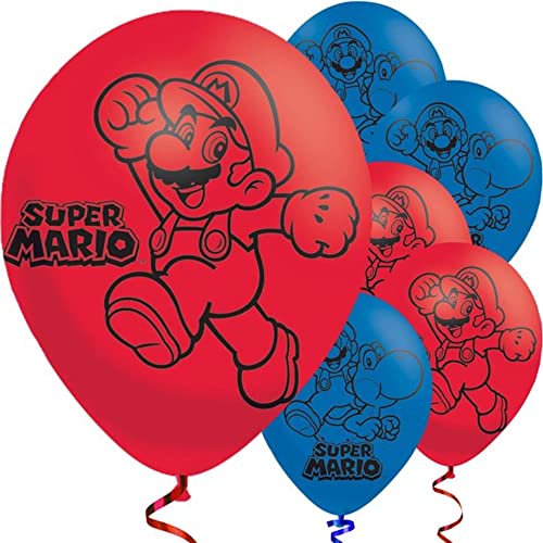 Amscan - Saco de presente para festa infantil com tema de Mario Bros, vários 28 cm