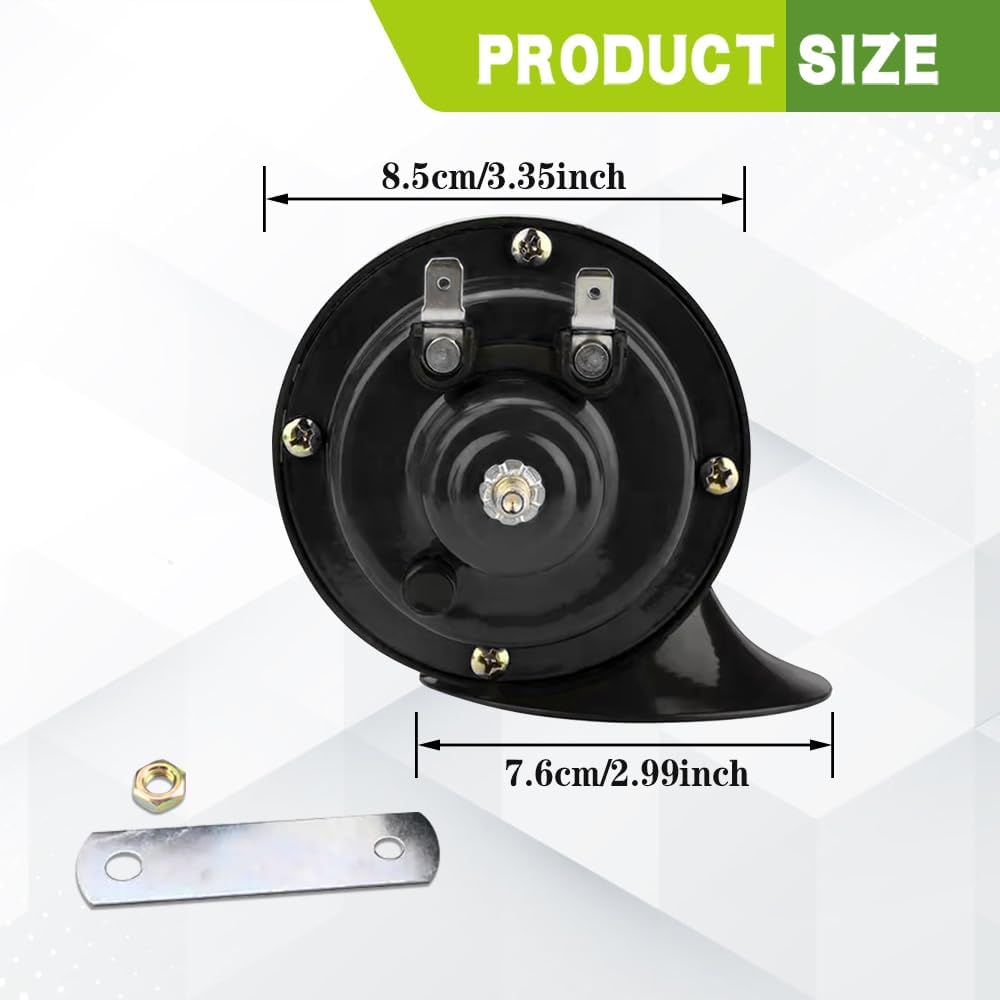 HAOBO 2PCS 300DB Super Loud Train Horns, 12V Loud Dual-Tone Waterproof Electric Snail Horn Kit, Car Air Electric Snail Double Horn Car Accessories Universal for Any 12V Vehicles Motorcycle Boat