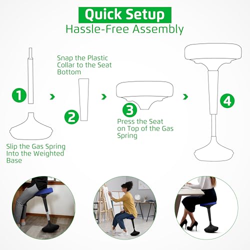 Image of Wobble Stool Standing Desk, Flexible Seating Adjustable Office Ergonomic Seating, Wobble Stools for Alternative Classroom Seating, Active ADHD Chair, Wiggle Chairs