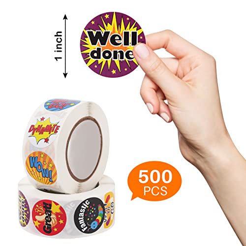 1000 Pieces Reward Stickers For Teachers,Fun Motivational Stickers Labels For Kids Students School Classroom In 16 Designs Styles (2 Rolls) #TOP2