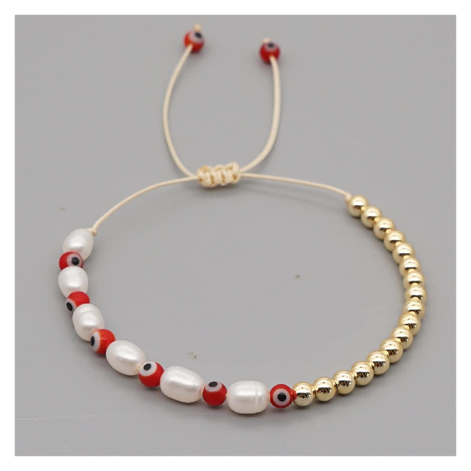 HLTYGWX Braccialetti per Donna Perla Braccialetto Estivo Placcato Spiaggia per Donna Gioielli Bohémien Braccialetti di Perline Regalo di San Cina