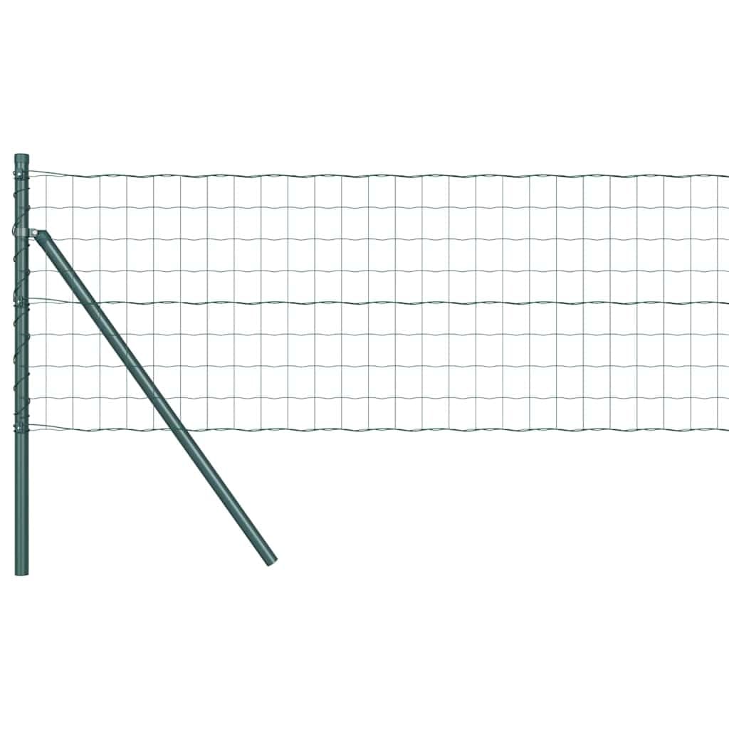 Steel Garden Fence Panel 0.8x25m Green Privacy Screen with Posts – Weatherproof Outdoor Boundary for Yard, Terrace, Pet Enclosure – DIY Easy Assembly Kit