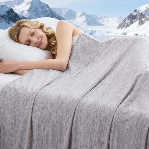 Image of Cooling Blanket King Size, 90 inchx108 inch Cooling Blankets for Hot Sleepers, Cold Blanket Thin Lightweight Breathable Soft for Couch Bed, Lightweight Blanket Keep Cool for Night Sweats