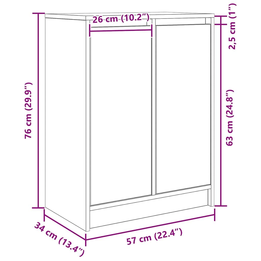 vidaXL Komoda Sonoma Oak 57x34x76 cm Drewno klejone