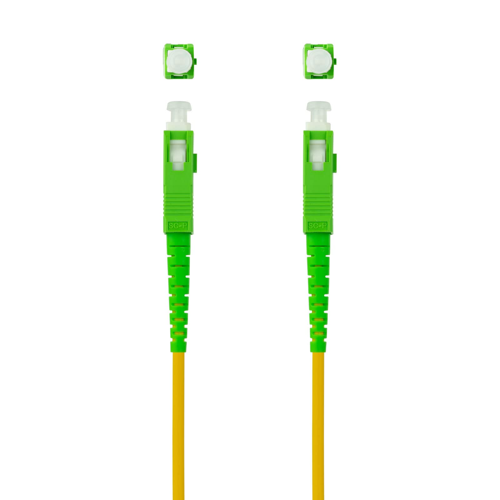 NANOCABLE 10.20.0015- Kabel światłowodowy do routera SC/APC do SC/APC Pojedynczy Simplex LSZH, Żółty, 15 m