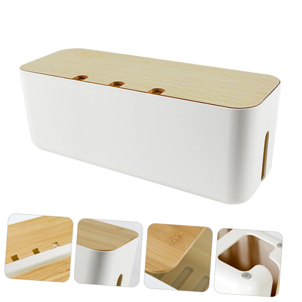 Caja de Almacenamiento para Cables y Enchufes Grande Organizador de Cables de Corriente de Densidad Caja para Regletas y Cargadores Solución para Hogar y Oficina