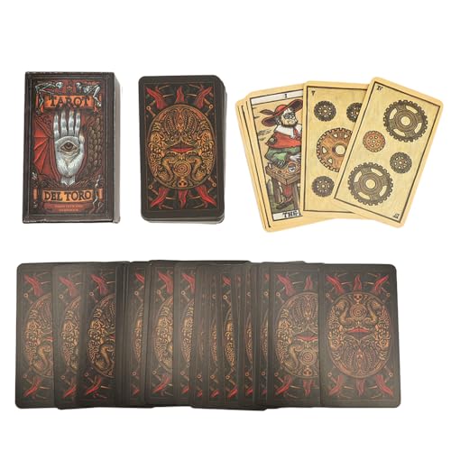 Image of PATPATTarot del Toro Tarot Deck & Guidebook, Party Game Card Deck, Beginners Tarot Deck for Divination and Spiritual Guidance, Dark Fantasy Aesthetic Tarot Deck