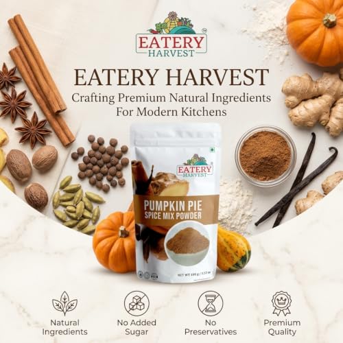 Image of EATERY HARVEST by Saipro Pumpkin Pie Spice Powder 100 Gm, Diabetic friendly For Classic Pumpkin Pie latte, Apple Pie Spice | Cookies| Beverages| Lattes|Smoothies| Hot Chocolates All Natural, No added Sugar