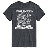 Instant Message - What Part Don't You Understand Engine - Men's Short Sleeve Graphic T-Shirt - Size Large Heather Charcoal