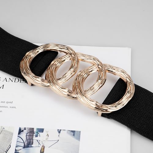 Women's Stretchy Wide Waist Belt Vintage Elastic Cinch Belt4