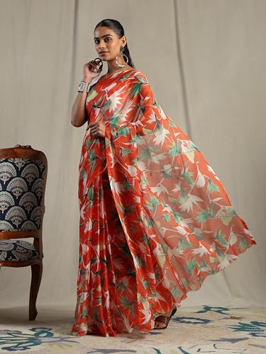 Image of Garden Vareli Floral Print Nara Chiffon Saree 73475