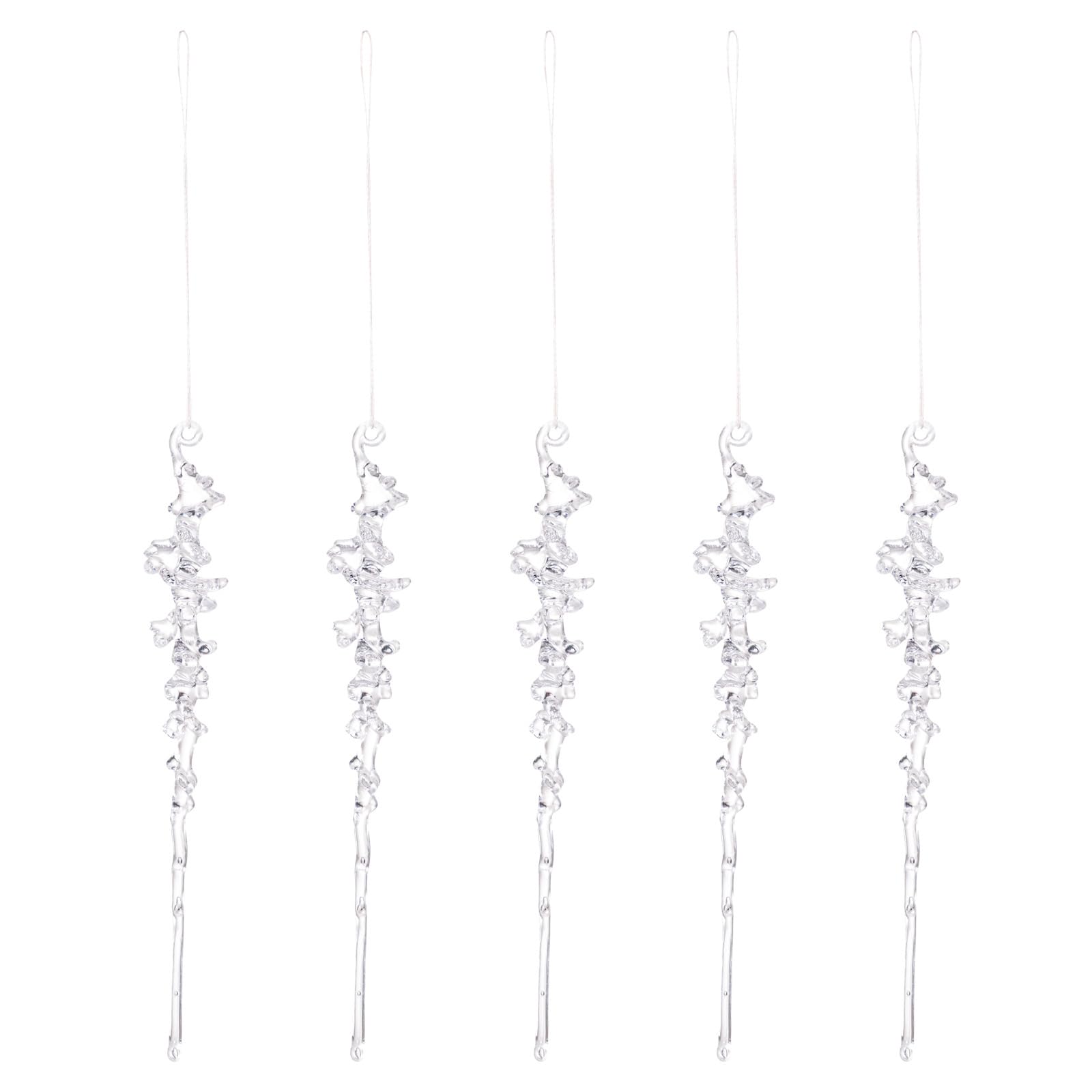 Of 5 Break Resistant Acrylic Ice Ornamentation for Christmas Tree Telecommute Inside Holiday Deck Permanent Acrylic Christmas Ornamentation