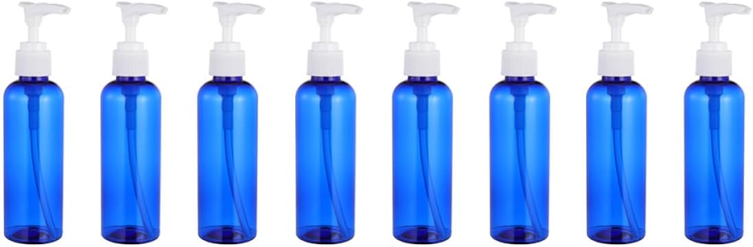 minkissy Pack of 8 100 ml Lotion Pump Dispenser Refillable Plastic Travel Bottles Handy Storage Container for Shampoo Liquid Soap and Shower Gel Portable Pump Dispenser