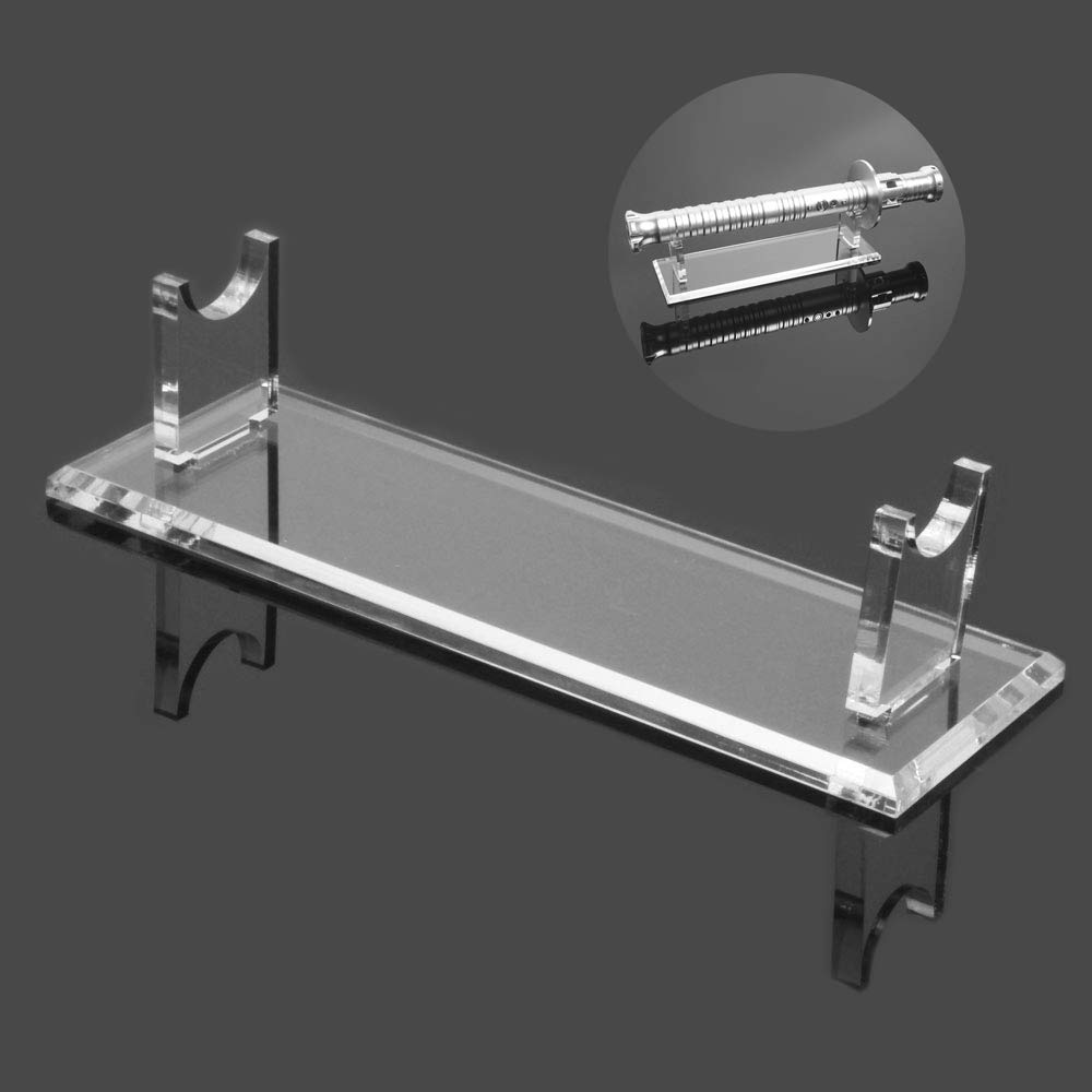 Leilin Transparent 1 Piece Lightsaber Stand - Acrylic Sword & Lightsaber Display Stand, Supports All Swords (Clear, 1 Piece)