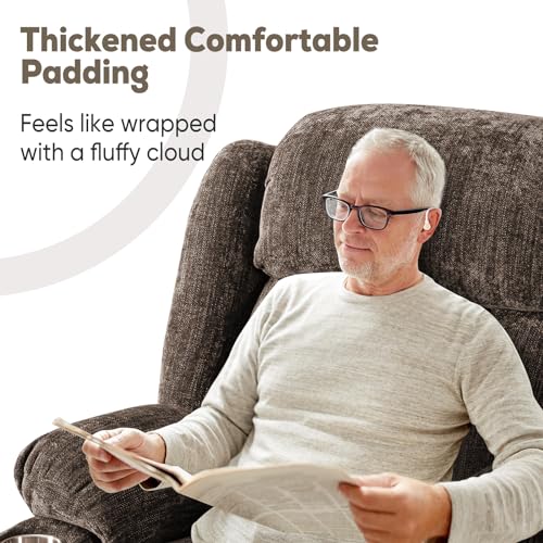 Sillón con Tela Chenille Marrón reclinable miniatura 6